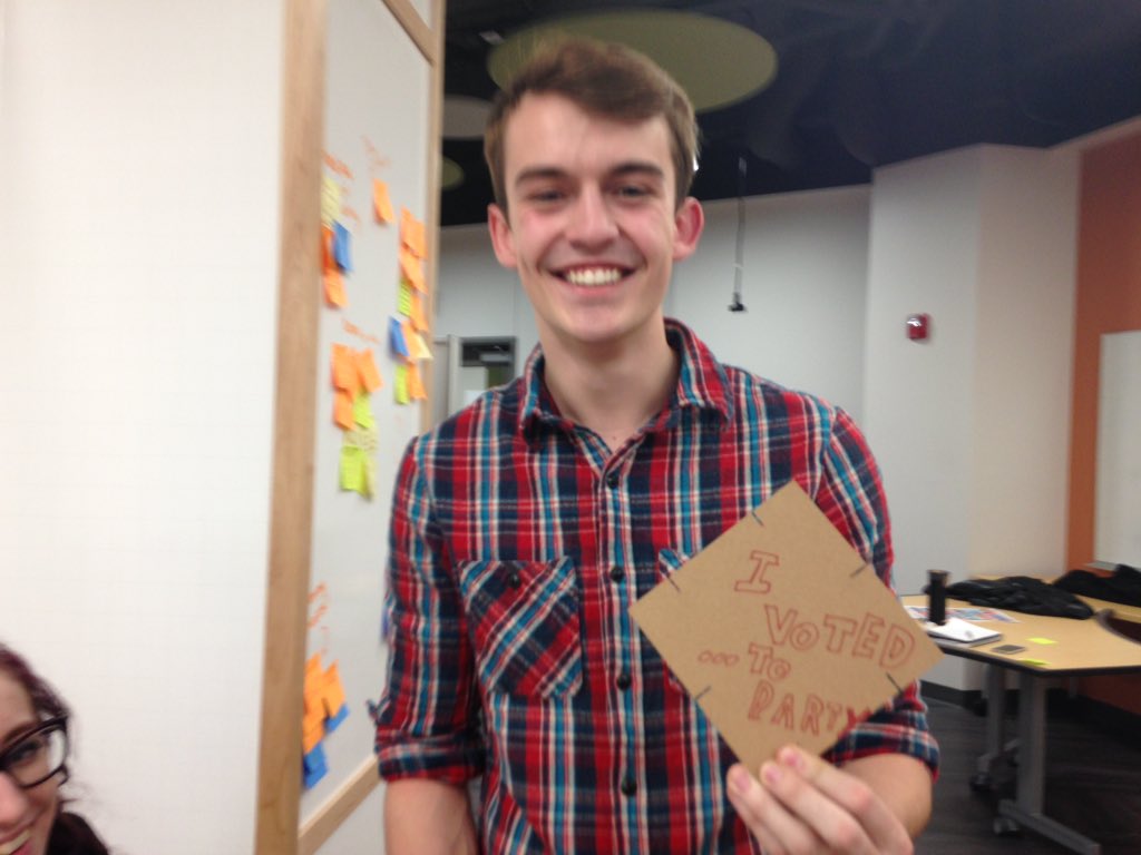 dfamsu's tweet photo. Prototyping! Cam voted to party 🎉🎉🎉 #VoterRegistration #DFAMSU https://t.co/xqjJ9z5AOm