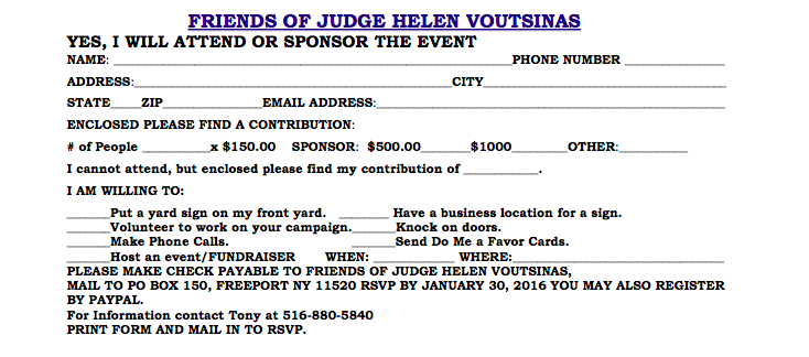 Friends we invite you to join us in support of Judge Helen Voutsinason. Please see below on how you can support!