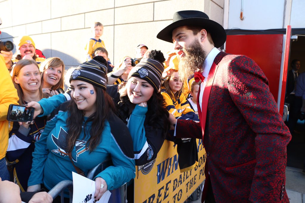 SanJoseSharks's tweet photo. .@Burnzie88 on the red carpet. #NHLAllStar https://t.co/61EEb7VQB1