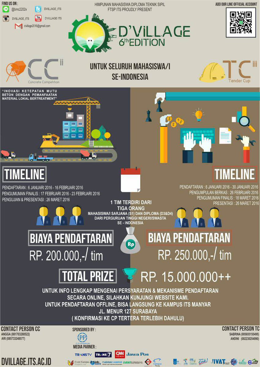 dvillage_ITS's tweet photo. @Anak_Sipil @HMSFTUH @sipil_polsri @PolmedSipil @anaksipil_unila @HIMASIP @TeknikSipilUMY @HMSISTN @CivilUnesa2014 https://t.co/n7utXV1a0L