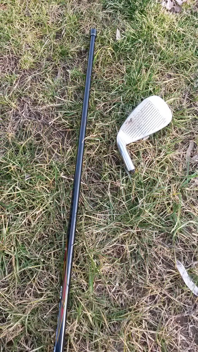 SelfTommy's tweet photo. Whoops. Guess I hit it a little fat. I didn't hit that 5 iron well anyway. #totalgolfmove https://t.co/3zNhlRHD9v