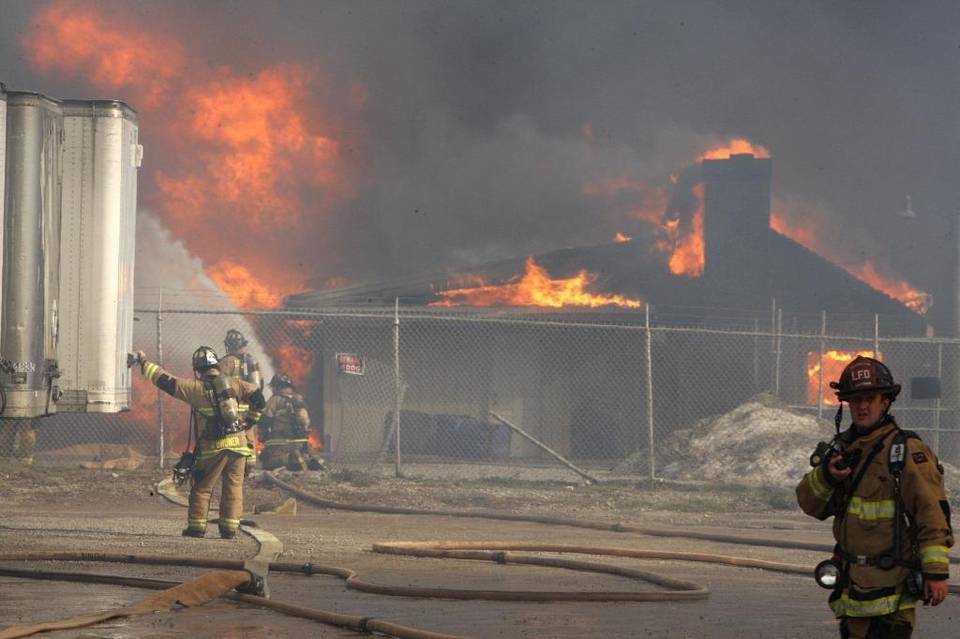 HLpublicsafety's tweet photo. Stockyards were like “a standing lumberyard,” interim Fire Chief Harold Hoskins said. 
https://t.co/2PYVApyhTt https://t.co/XwzIwFDPhi