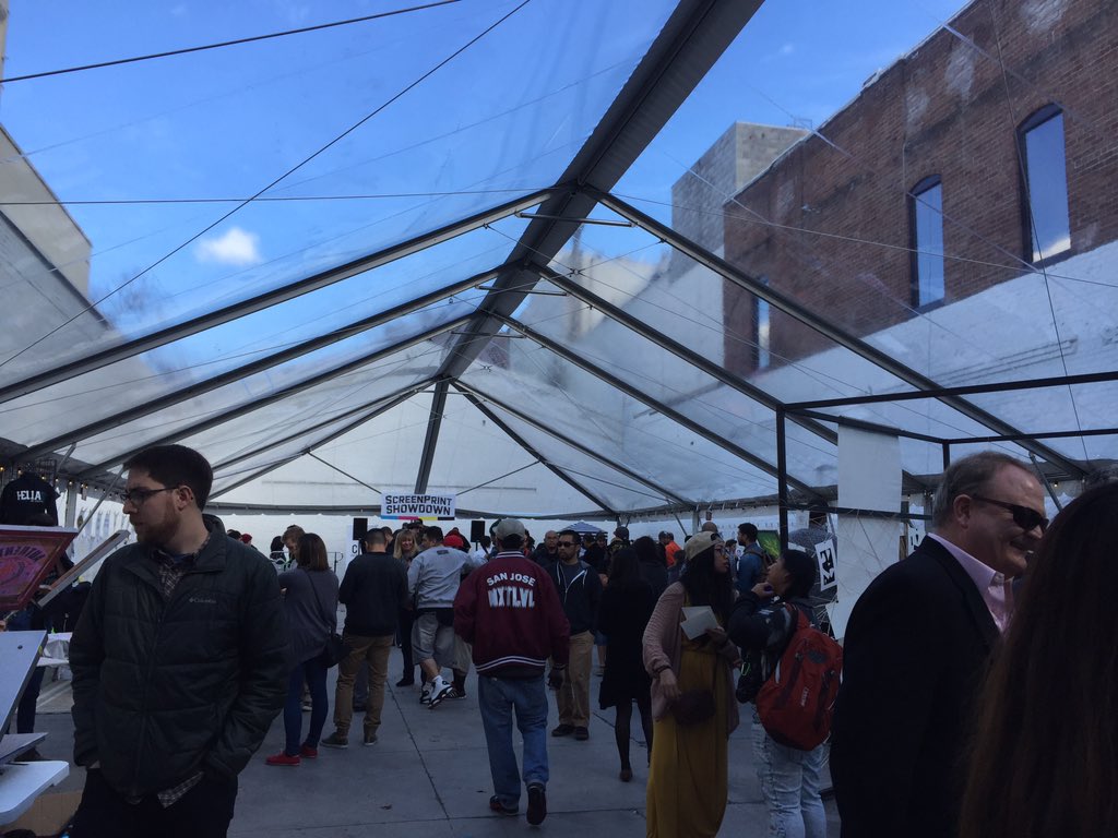 RBrilliot's tweet photo. Super Bowl activation &amp; the @screenprintsj make San Pedro Square in #DTSJ THE place to be today! https://t.co/2os0h2menj