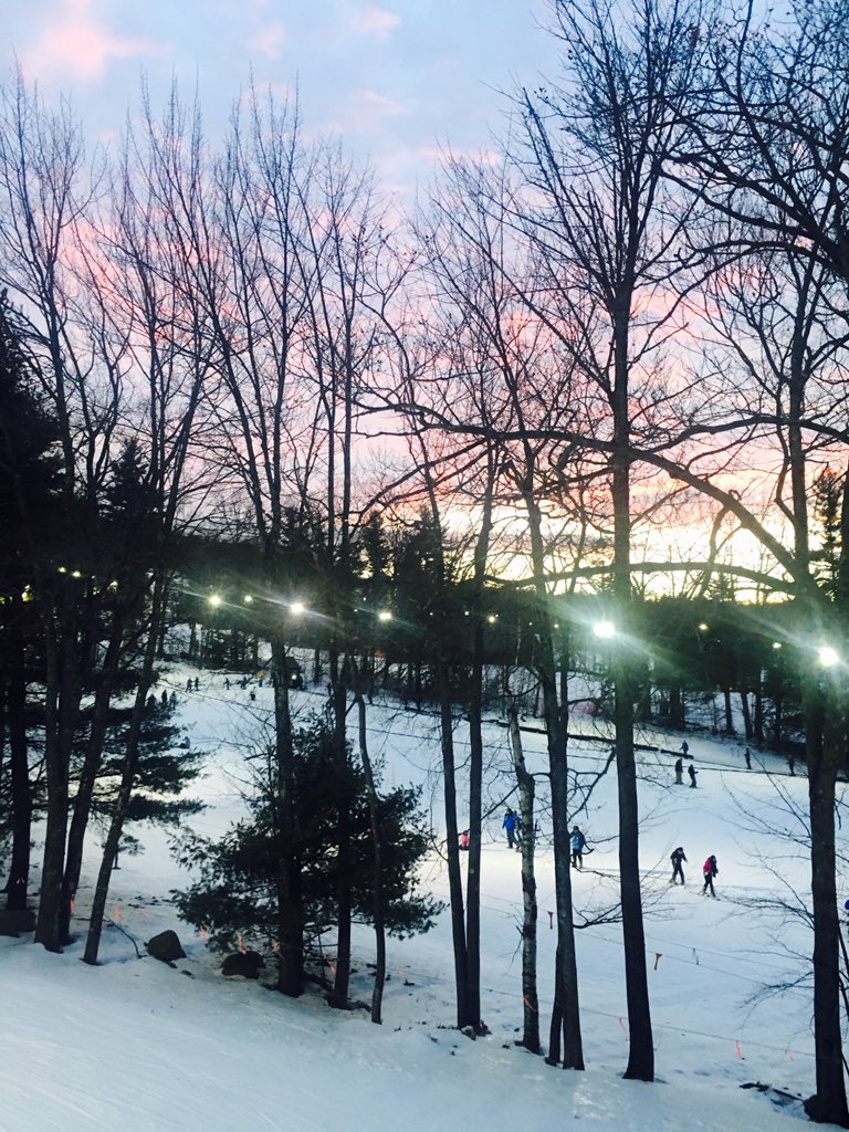 Sun's setting at <a href="/patspeak/">Pats Peak Ski Area</a>