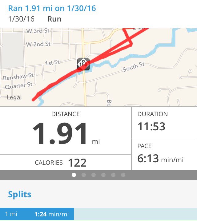 Either I just ran the fastest mile of my life or my phone froze up... But probably the first. #goals