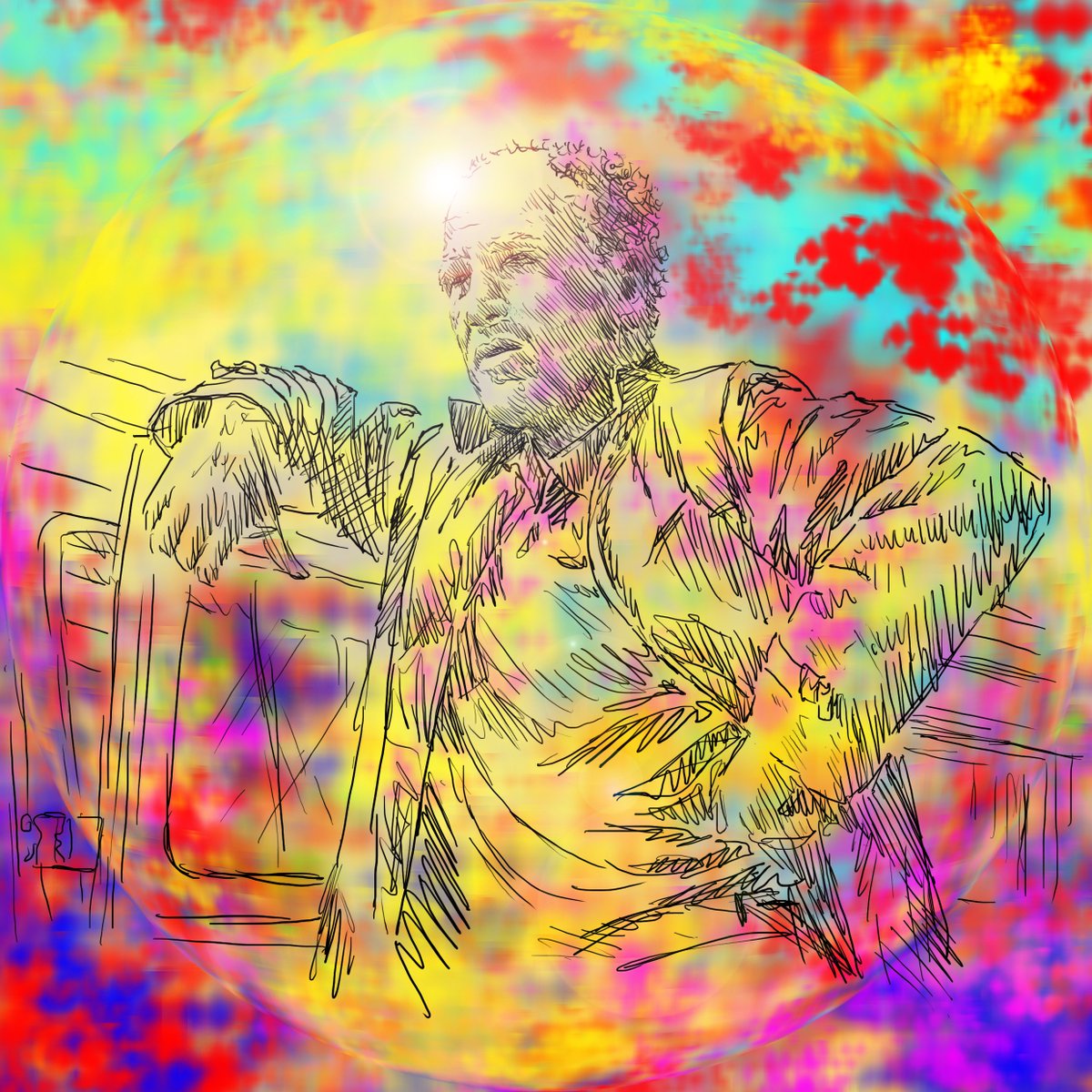 IanDurneen's tweet photo. Ken Kesey #illustration #digital #portrait #KenKesey #OneFlewOverTheCuckoosNest #Wheres_the_bus? #acid_test https://t.co/ZpRQKMbfe2