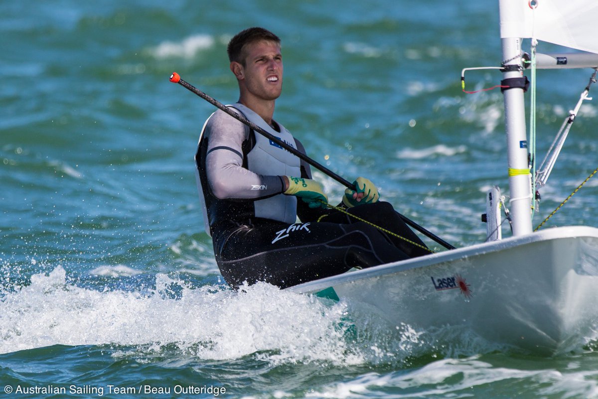 AusSailingTeam's tweet photo. Gr8 work @WearnMatt ! @SailingWCMiami Medal race win &amp; 5th overall. Full report here: https://t.co/OIxauUF7pF #goaus https://t.co/6vDl6O0ZnR