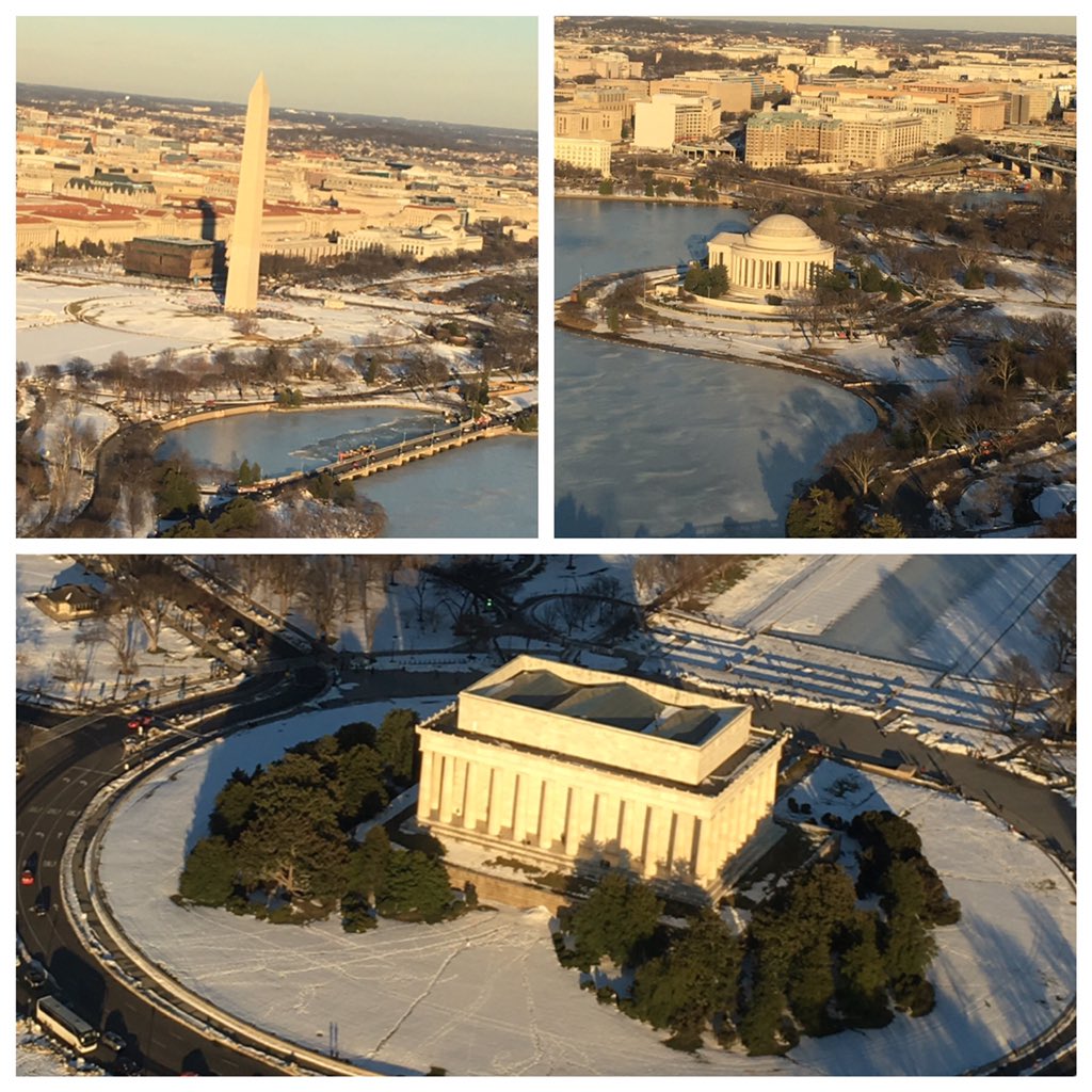 Laura_Ch's tweet photo. Whashington, Jefferson y Lincoln Memorials en un segundo. El "tour aéreo" antes de aterrizar, regalo del piloto. https://t.co/iSSwIdhYuU
