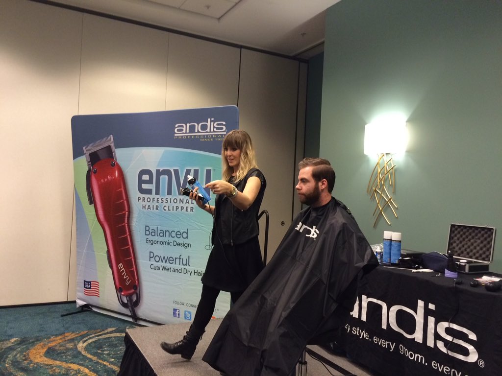 AndisCompany's tweet photo. "First time, last time, *EVERY* time"--.@JessicaZeinstra on the importance of oiling #Clippers #Andis #ISSELB https://t.co/P0Zfbn4m9F