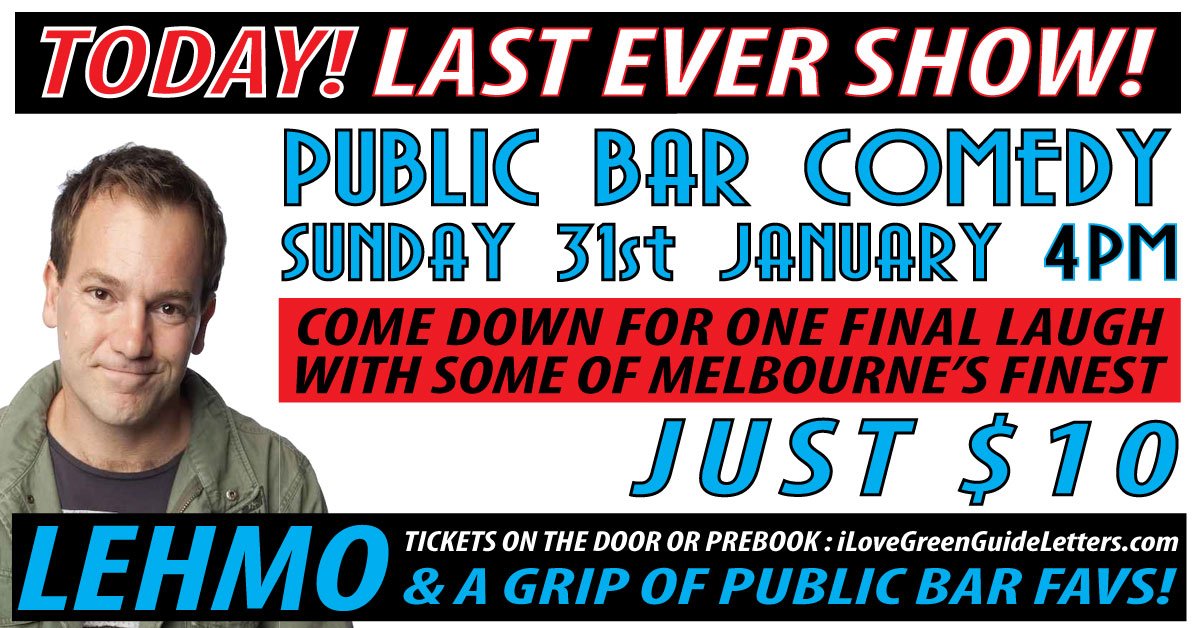 Don't miss OUR FINAL SHOW EVER w/ @Lehmo &amp; PAAAACKED with hilarious special guests!

@ThePublicBar 4pm