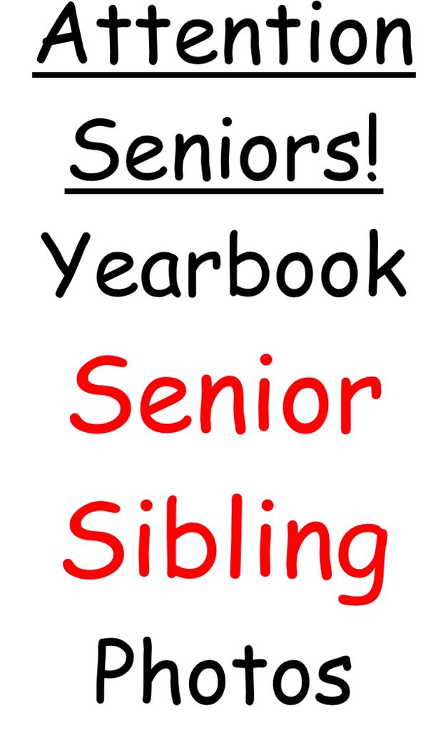 WMHSYearbook1's tweet photo. Important message for seniors! Please spread the word https://t.co/1nyTBe853H