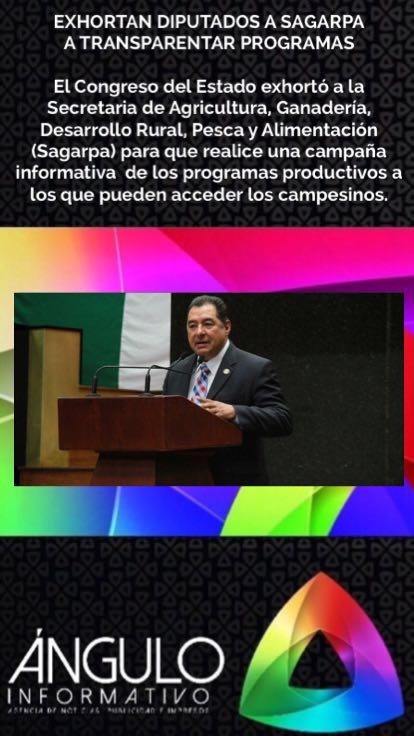AnguloInforma's tweet photo. EXHORTAN DIPUTADOS A SAGARPA A TRANSPARENTAR PROGAMAS https://t.co/rW3ZZc0vas