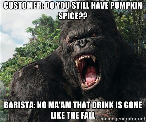 gorlando12's tweet photo. I know I'm not the only one who still has a customer every hour asking for a "PSL" #PSLmeme #MCO435 #BaristaLife https://t.co/HQs3M0lTvl