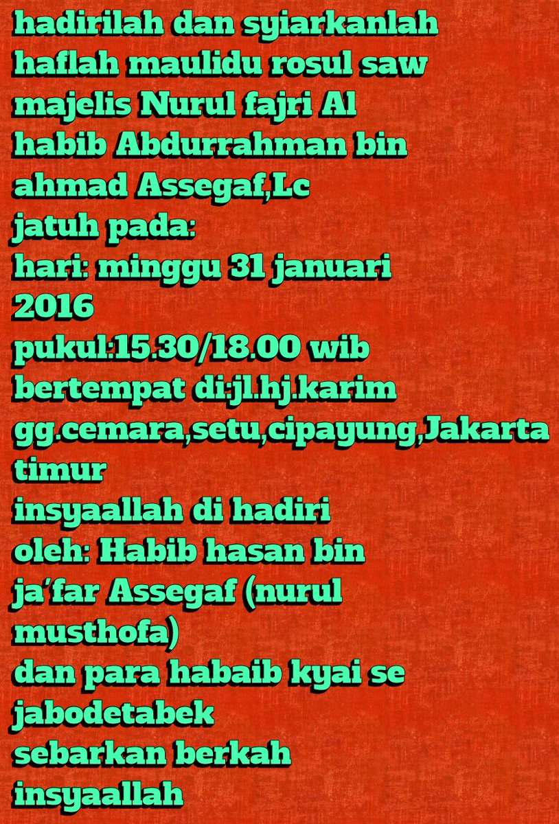 Majlis bulanan sore ini di hadiri <a href="/IstanaSeggaf/">NURULMUSTHOFA (NM_1)</a>