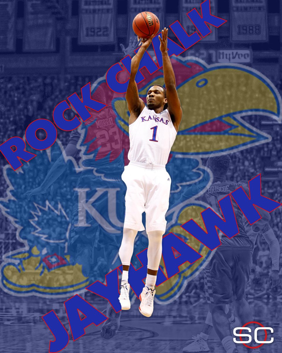 SportsCenter's tweet photo. ROCK CHALK! Wayne Selden Jr.'s career-high 33 Pts leads No.4 Kansas over No. 20 Kentucky, 90-84. https://t.co/Ym8RFoeGoe