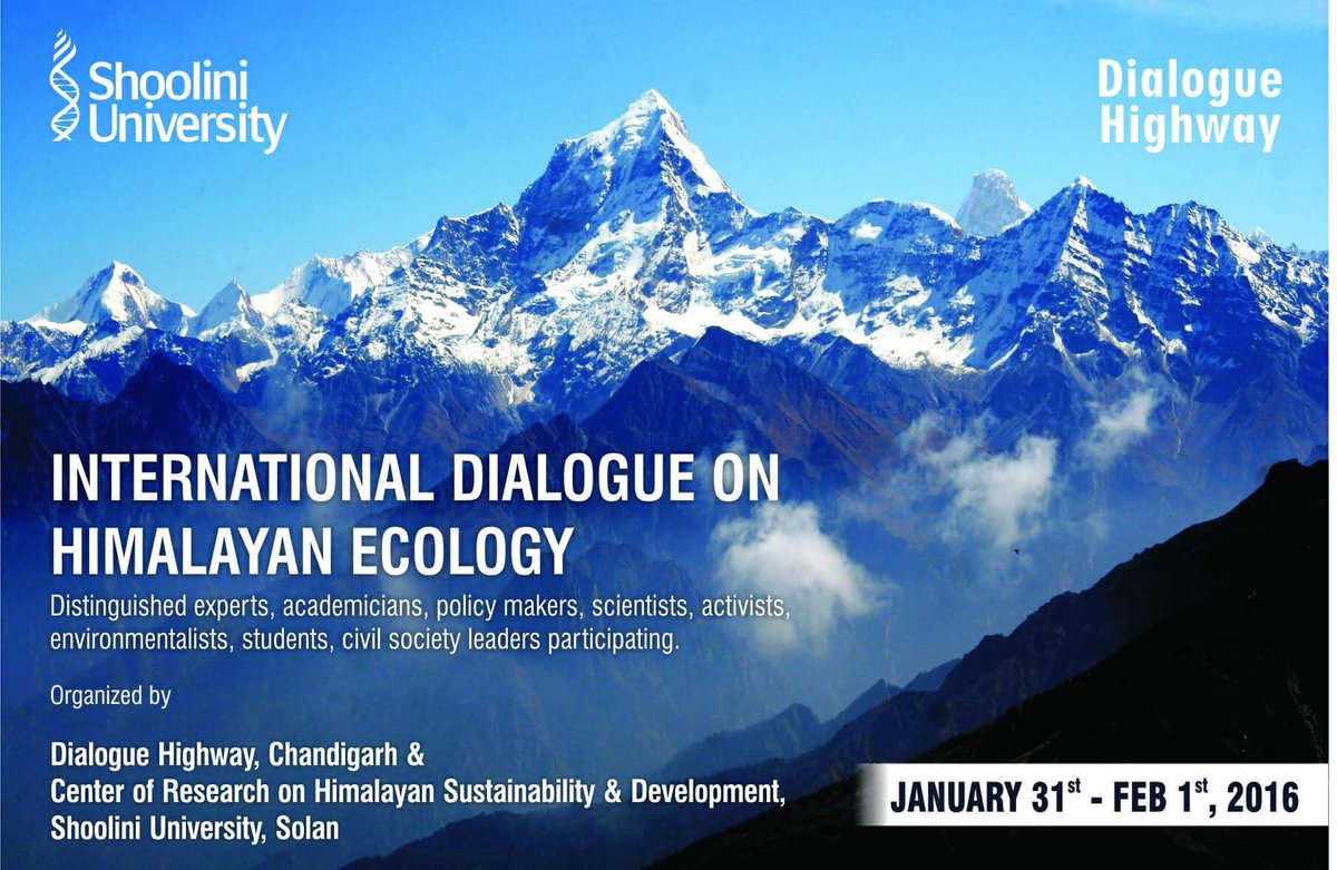 ShooliniUniv's tweet photo. International dialouge on Himalayan Ecology #himalayandialogue https://t.co/FRUBihIeSt