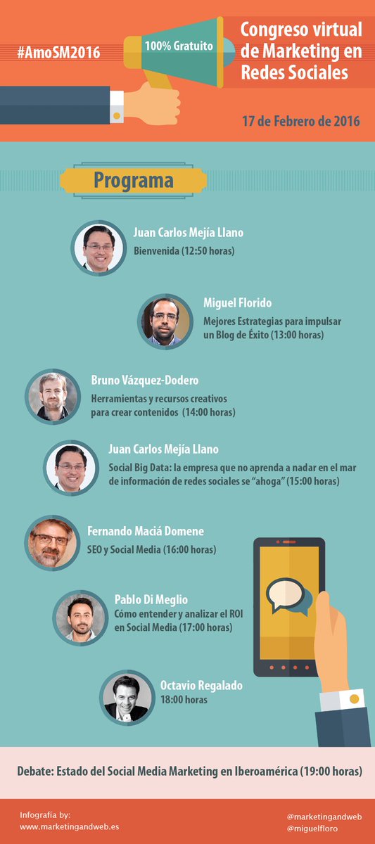 marketerodesde0's tweet image. Añadida nueva cita en mi agenda: #AmoSM2016. Un congreso virtual gratuito sobre #RedesSociales!