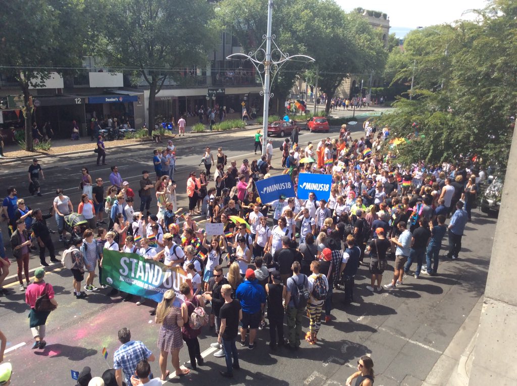 JOY949's tweet photo. .@minus18youth @midsumma #pridemarch #94DaysJOY https://t.co/wXIOghXGIj