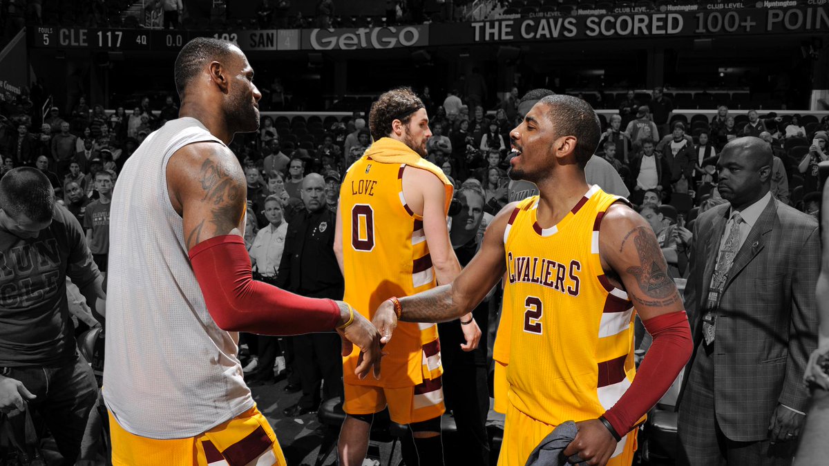 SportsCenter's tweet photo. LeBron, Kyrie &amp; Love all score 20+ for 2nd straight game. Cavs are now 9-1 in such games since start of last season. https://t.co/Kme2N7W0Cs