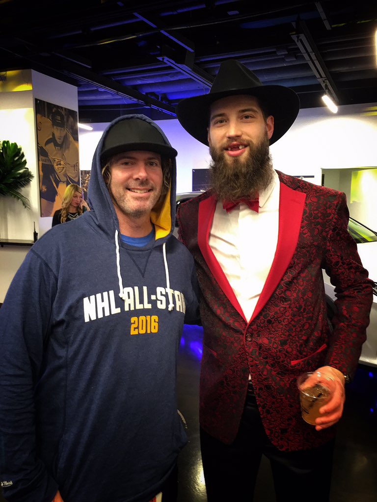 Dave_Sandford's tweet photo. One of my most memorable @NHL #AllStarGame moments happened tonight as a result of @Burnzie88 & his son,Thanks bud! https://t.co/iWEyGKAbgF