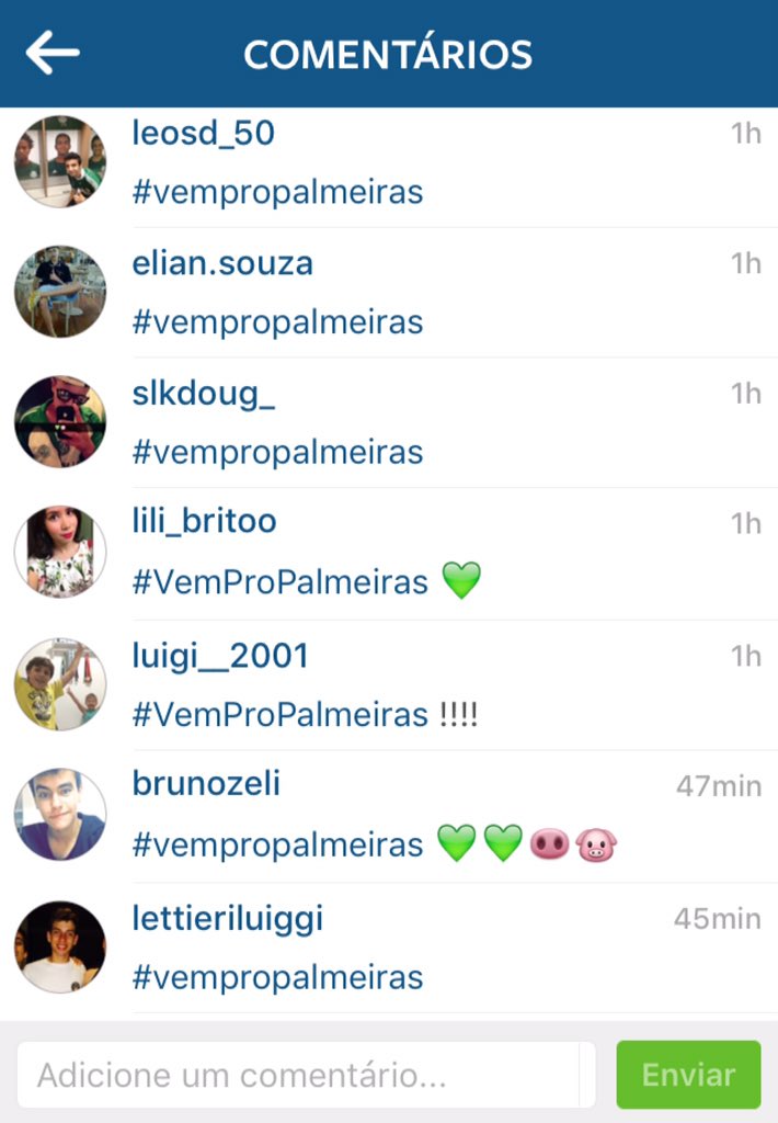 Hernanes segue Palmeiras no Instagram e torcida se anima