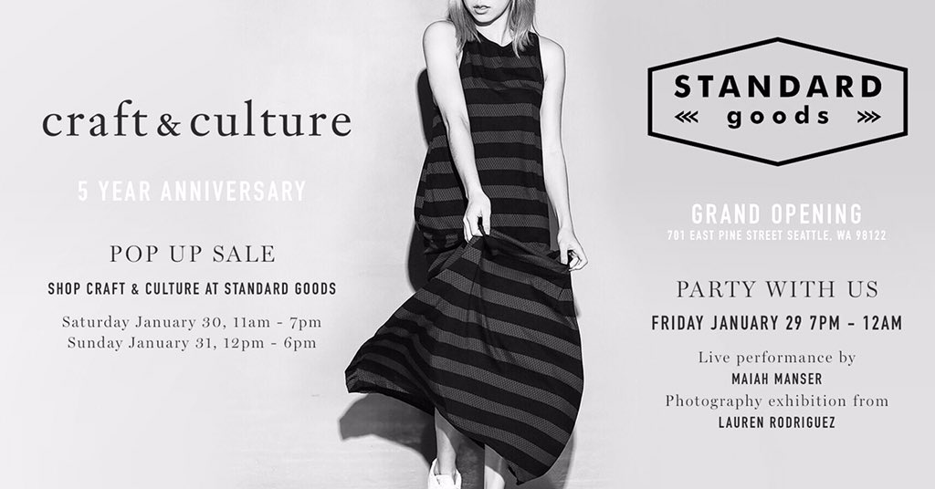 CraftandCulture's tweet photo. Our pop-in store standardgoods continues tomorrow! Don't miss out on our curation of emerging #pnw designers! https://t.co/YYcaETKbYm