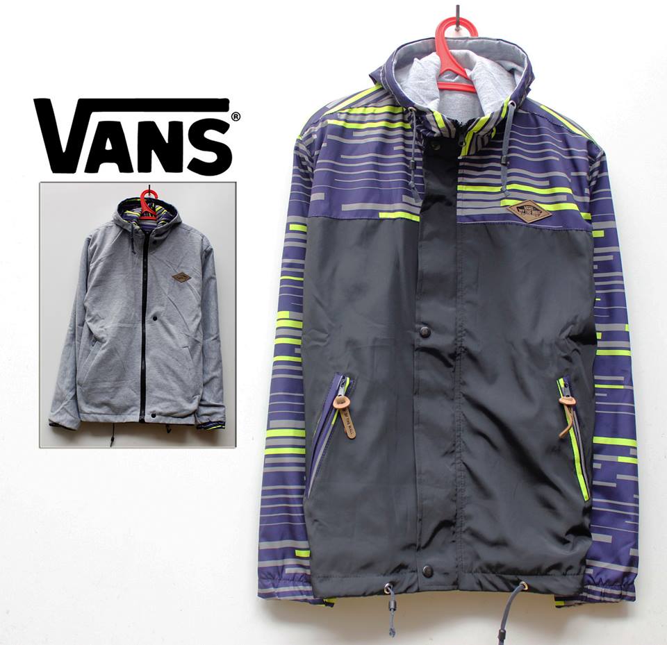 Jaket 2in1 Vans || Bahan Cotton Fleece+Parasut  || Size fit L || Kualitas premium (y) cek facebook.com/kenai.group