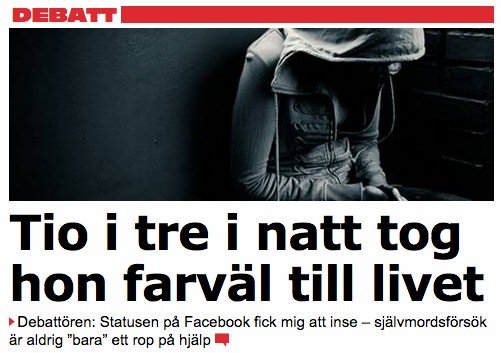 Självmordsförsök är aldrig ”bara” ett rop på hjälp, skriver Caroline Jägerfeld.
aftonbladet.se/debatt/article…