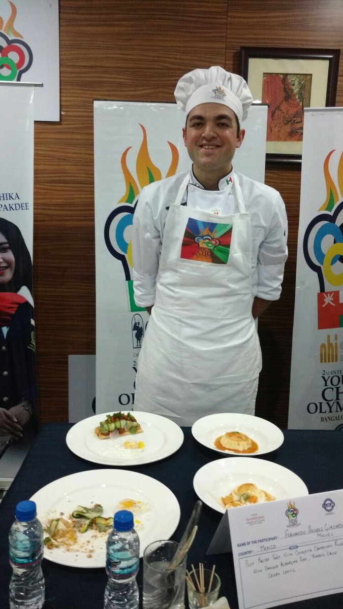 ycolympiad's tweet photo. The heat is on..Young Chefs ready with their creation..it's time for judges to decide #YoungChefOlympiad https://t.co/QEkIuYRyQs