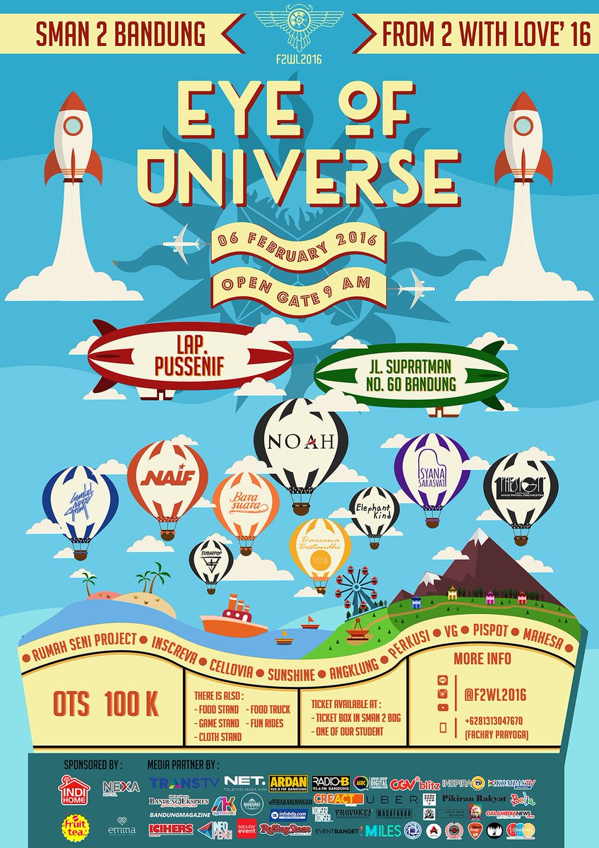 creactmagz's tweet photo. SMAN 2 Bdg proudly presents: Mega Bazar F2WL 2016 "EYE OF UNIVERSE"Get prepared for the awesomeness! info:@f2wl2016 https://t.co/w3LcgOWz9N