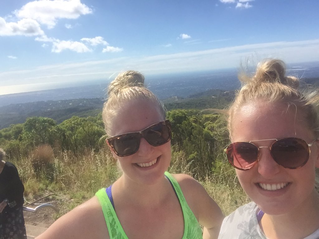 Aimie9's tweet photo. First Mt Lofty climb since #aclreconstruction 8 months ago.. Smashed it with @amanda_paukner! https://t.co/KyaLR4mlk7