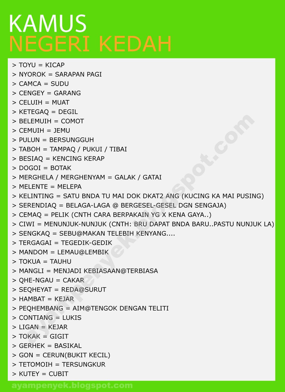 Kedah loqlaq bahasa BUKAN SAJA2