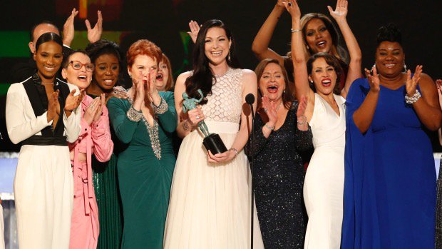 ElePlinplin's tweet photo. This is what diversity looks like #OITNB #screenactorguildawards π https://t.co/YOgIysaFRX