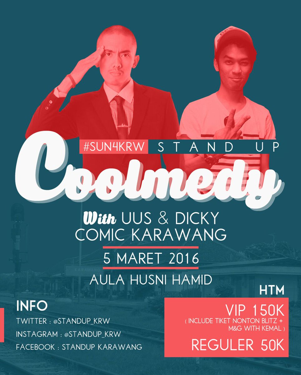 StandUp_KRW's tweet photo. Rangkaian event #StandupCoolmedy 

5 Maret 2016 
di Aula Husni Hamid
With @Uus__ &amp; @DickyDifie 
#StandupSesungguhnya https://t.co/XID8PiJPH8