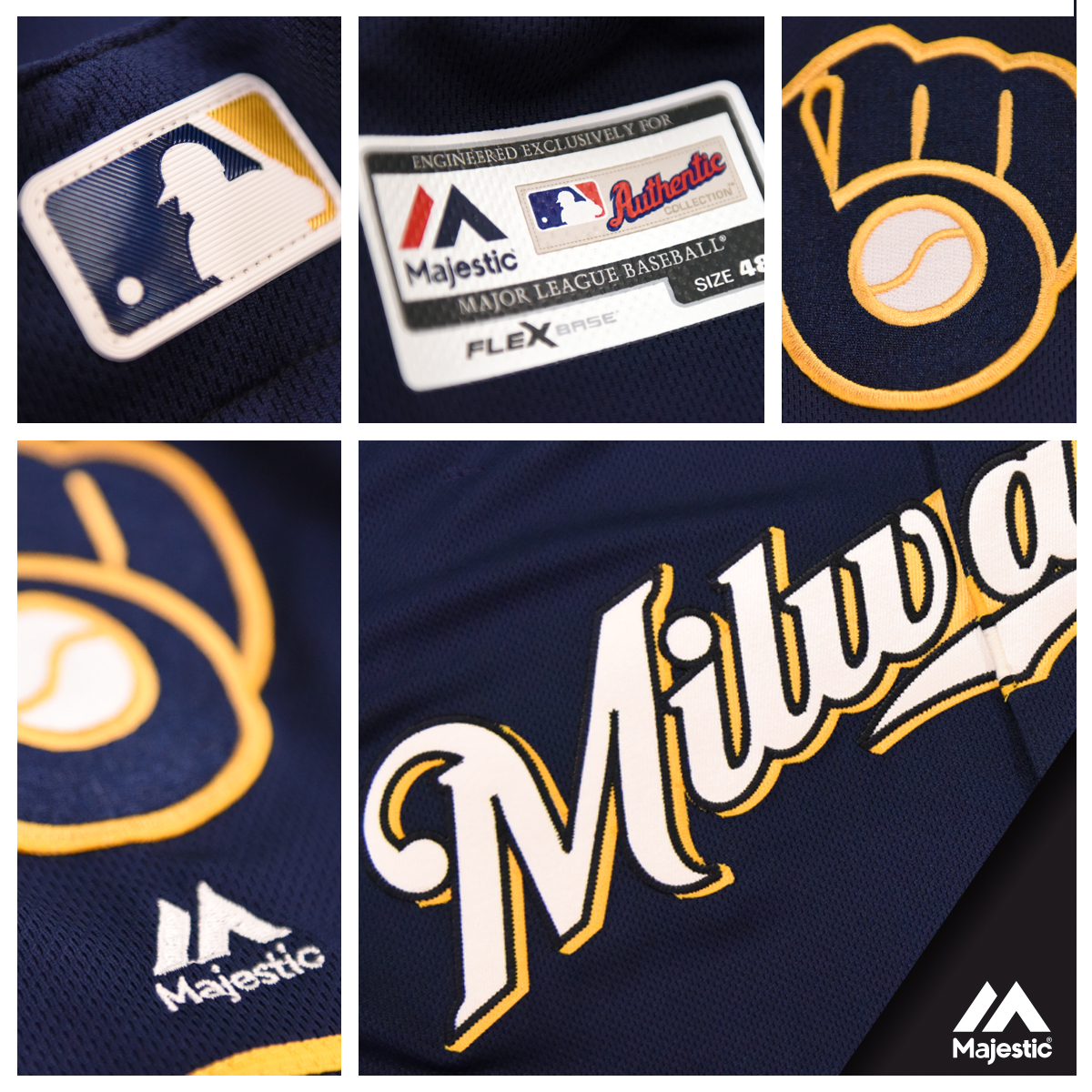 MajesticOnField's tweet image. For those @Brewers fans that can&apos;t make #BrewersOnDeck, here&apos;s a look at their new alt. navy #FlexBase jersey: