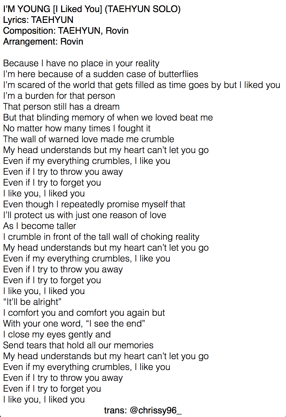Lyrics Trans Imyoung Taehyun Winner Exit T Co 6r0hdgrzsl 위너컴백 위너babybaby 위너센치해 T Co Ew6eldu7hb Twitter Lyrics Trans Imyoung Taehyun Winner Exit T Co 6r0hdgrzsl 위너컴백 위너babybaby 위너센치해 T Co Ew6eldu7hb Twitter