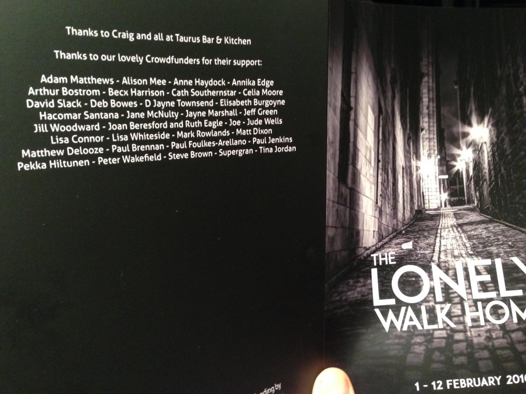 LonelyWalkHome's tweet photo. In our tech rehearsal but our flyer programmes are here. If you supported us, many thanks and find your name! https://t.co/9mxYwf7M5U