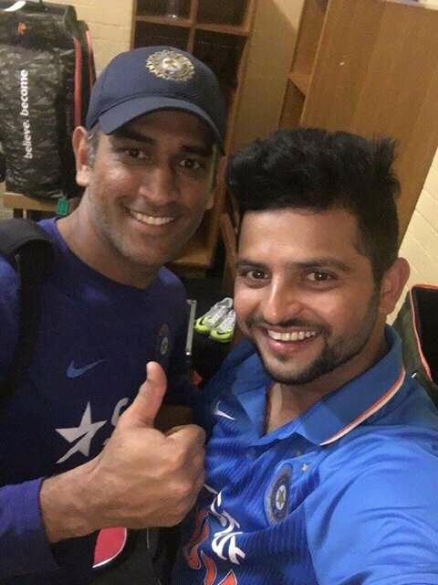 05Sudershan's tweet photo. Happiness is seeing thala MS Dhoni and kuttythala raina in single pic... @msdhoni @ImRaina @ChennaiIPL https://t.co/hZPvdoqysJ