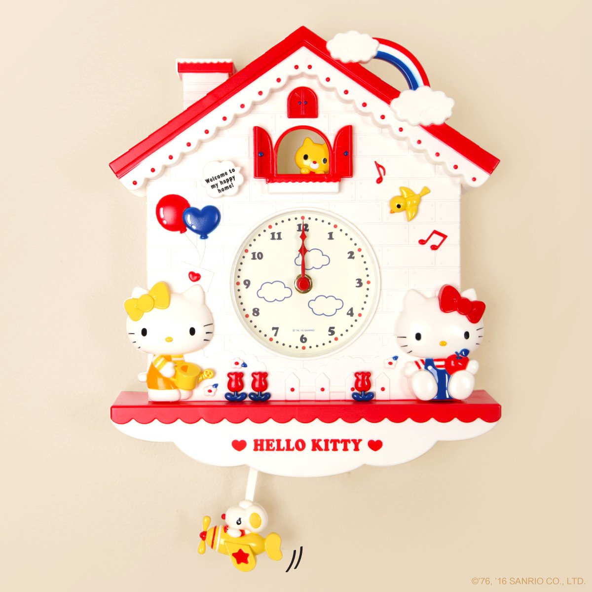 Hello Kitty on X: Welcome this adorable Hello Kitty pendulum clock into  your happy home! Find it here:    / X