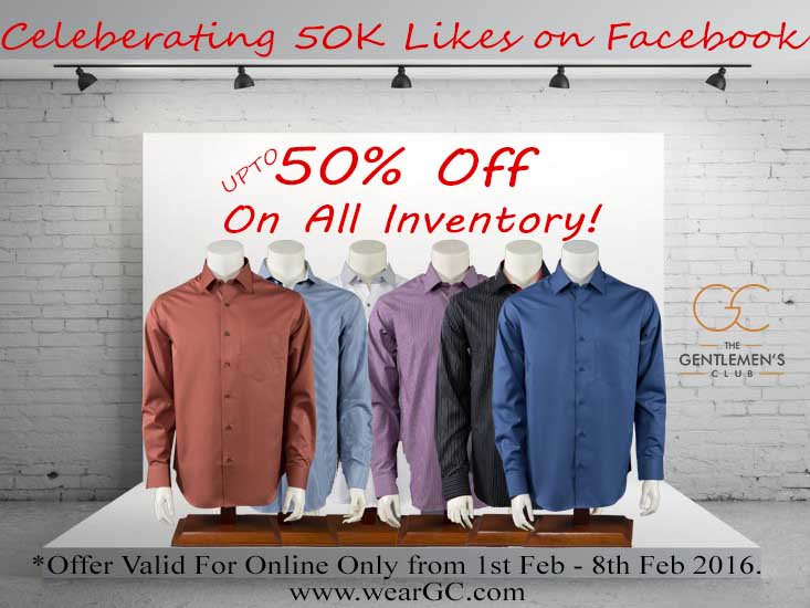 WearGC's tweet photo. Celebrating 50k Facebook Likes. Upto 50% off. Hurry, offer ends soon! Visit https://t.co/EoNNxfbBgc now and... https://t.co/fkkBlLRRNn