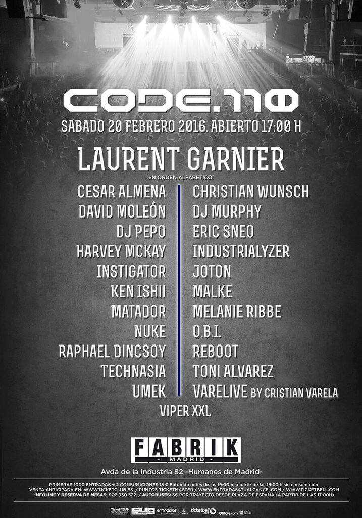 fabrikdiscoteca's tweet photo. Y #AdemásViene Code 110. RT si te apuntas !! https://t.co/nTcGG9lnpQ