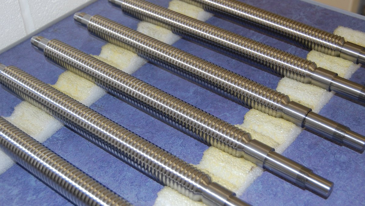 KugelMotion's tweet photo. Precision ground Bohler N360 stainless steel ball screws, manufactured in the UK helping European science continue. https://t.co/bOZk2PFNng