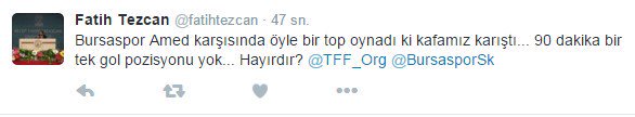 Yenilgiyi hazmedemeyen 90 dakika boyunca göt olmuş Yandaş Tepkisi..
#HalkınİçinSaldırAmedspor