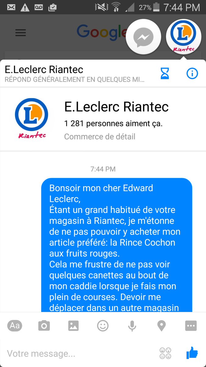 lecorrenichon's tweet photo. Je félicite le service client du Leclerc Riantec 😌👏 https://t.co/Z0L4GQ01df