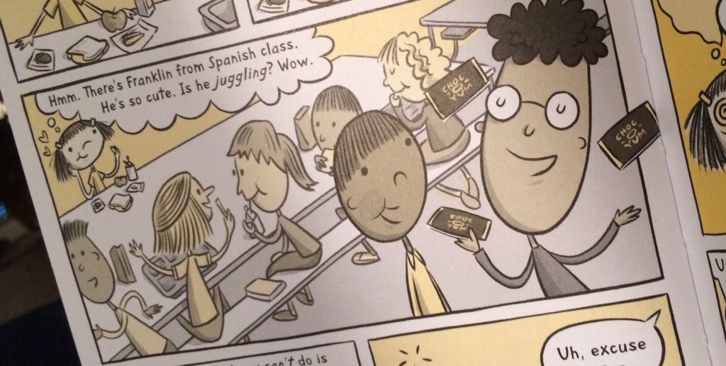 LibLaura5's tweet photo. . @CeceBellBooks So curious how you came up w/ Ellie thinking a boy who juggles is cute! 😉 #comicssquad https://t.co/OB9RNC13cl
