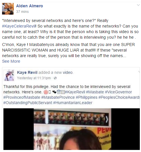 alden40's tweet photo. #KayeRevil is #FAMEWHORE of #MasbateProvince claimed  she was interviewed by several networks on  her not so  award https://t.co/yiHeGdzO5N