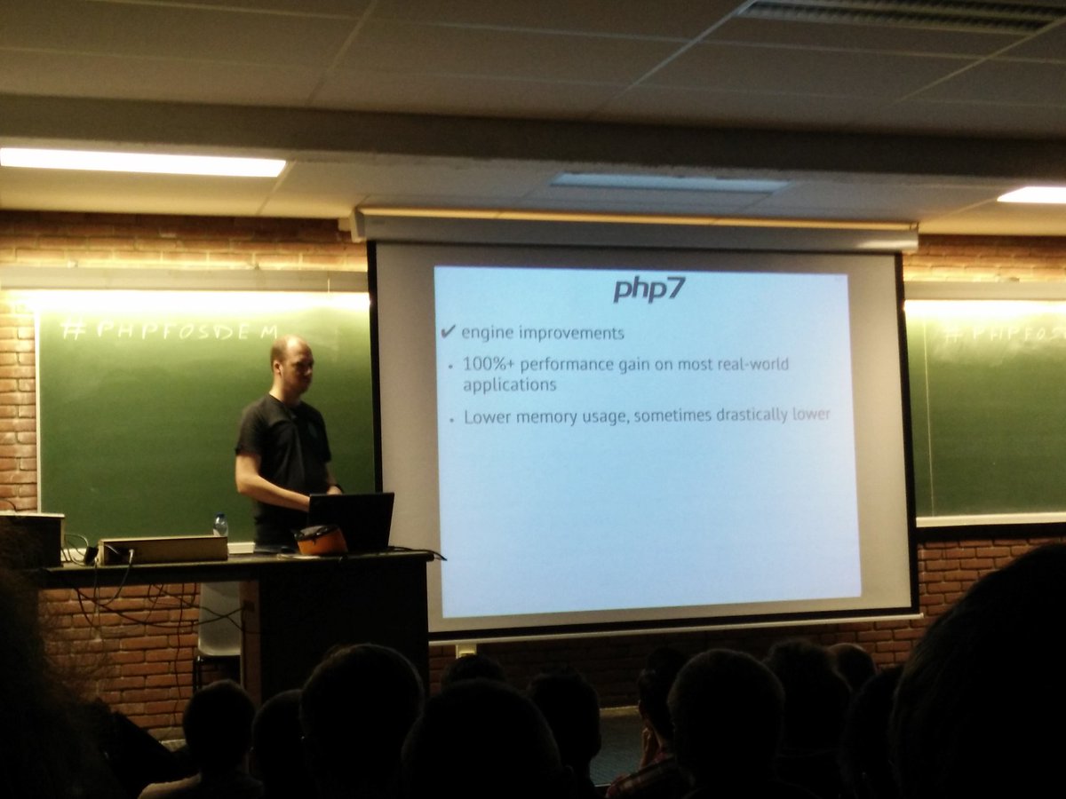ywarnier's tweet image. PHP7 improvements,  by @derickr at #FOSDEM2016 #phpfosdem