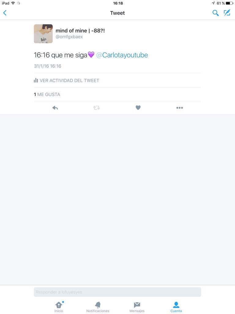 lulu____corazon's tweet photo. "@omfgxbaex: La primera vez que se me cumple un deseo al instante @Carlotayoutube GRACIAS ❤️😭" te quiero bb https://t.co/lxvQsjoRvO