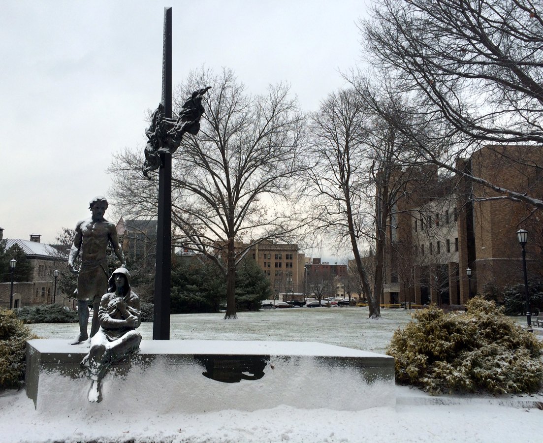 univofscranton's tweet photo. After a warm end to 2015, students are coming back to a full-fledged #ScrantonWinter! Enjoy and welcome back! https://t.co/GhdPst7Cd5