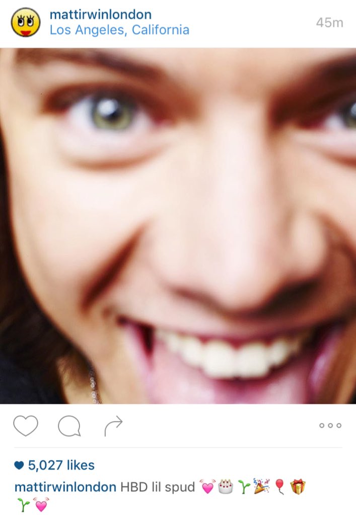 1DUpdateAccess's tweet image. Matt Irwin posted this on Instagram wishing Harry a happy birthday! -H